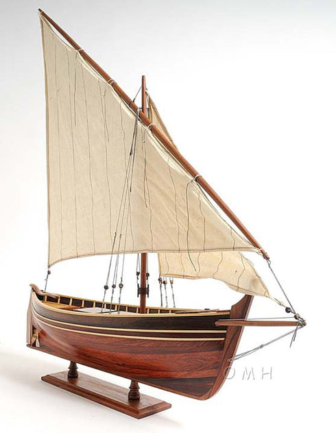 33" Unfinished Wood Hand Painted Model Boat