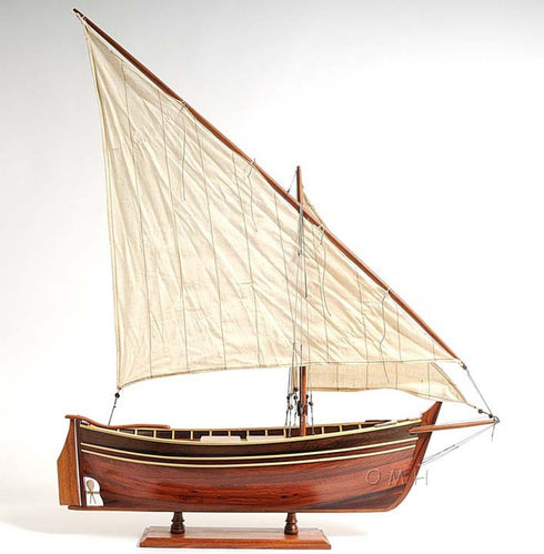 33" Unfinished Wood Hand Painted Model Boat