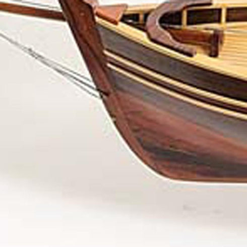 33" Unfinished Wood Hand Painted Model Boat