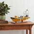 13" Unfinished Wood Hand Painted Model Boat