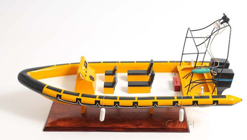 13" Unfinished Wood Hand Painted Model Boat