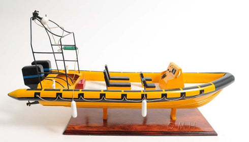 13" Unfinished Wood Hand Painted Model Boat