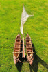 52" Unfinished Wood Hand Painted Model Boat