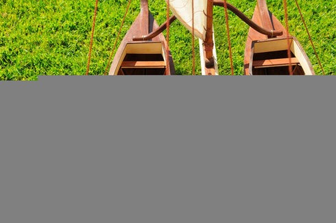 52" Unfinished Wood Hand Painted Model Boat