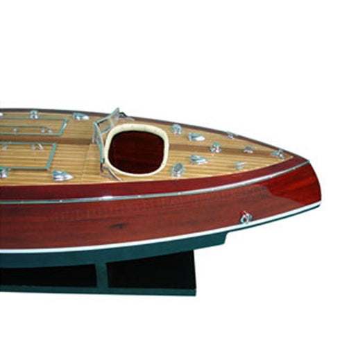 17" Unfinished Wood Hand Painted Model Boat