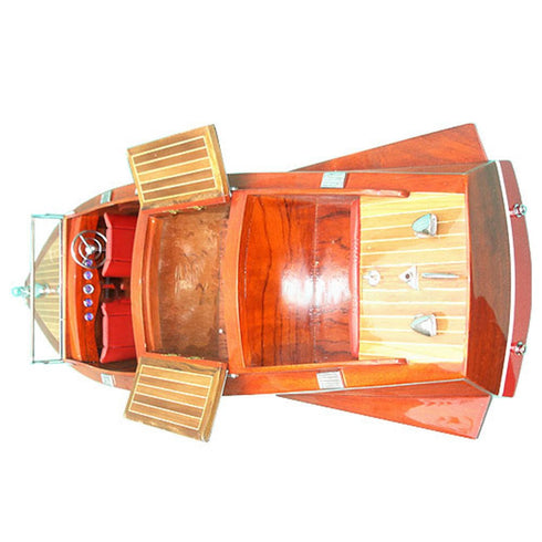 9" Unfinished Wood Hand Painted Model Boat