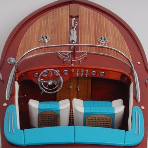 10" Unfinished Wood Hand Painted Model Boat