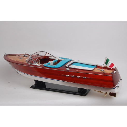10" Unfinished Wood Hand Painted Model Boat