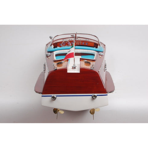 10" Unfinished Wood Hand Painted Model Boat