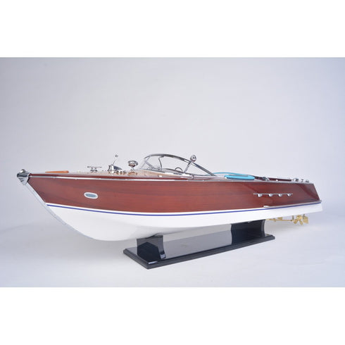10" Unfinished Wood Hand Painted Model Boat