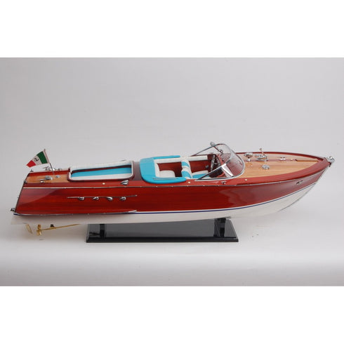 10" Unfinished Wood Hand Painted Model Boat