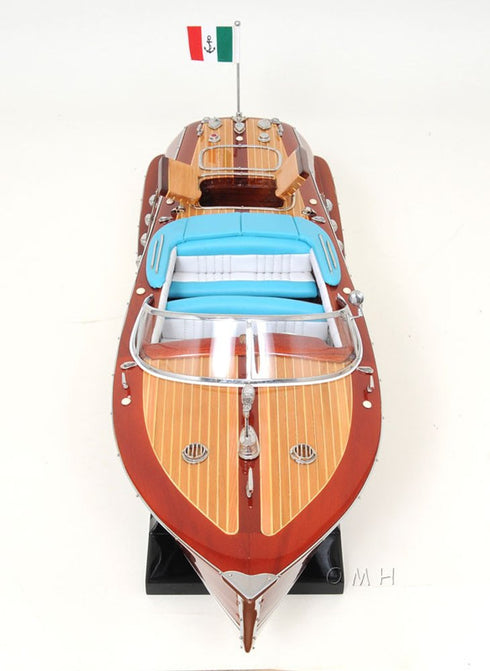 8" Unfinished Wood Hand Painted Model Boat
