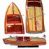 10" Unfinished Wood Hand Painted Model Boat