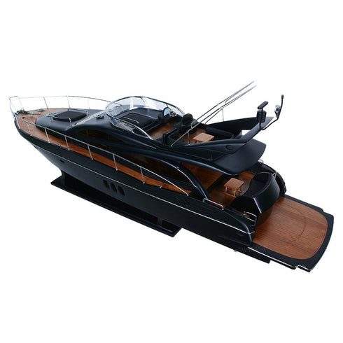 11" Unfinished Wood Hand Painted Model Boat