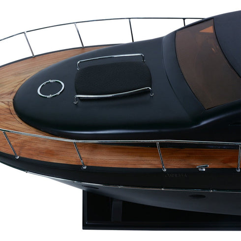 11" Unfinished Wood Hand Painted Model Boat