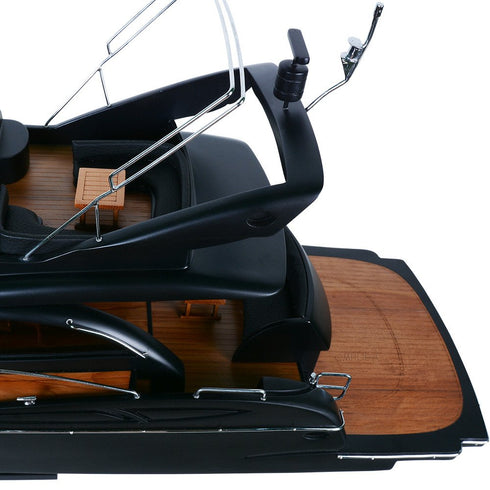 11" Unfinished Wood Hand Painted Model Boat