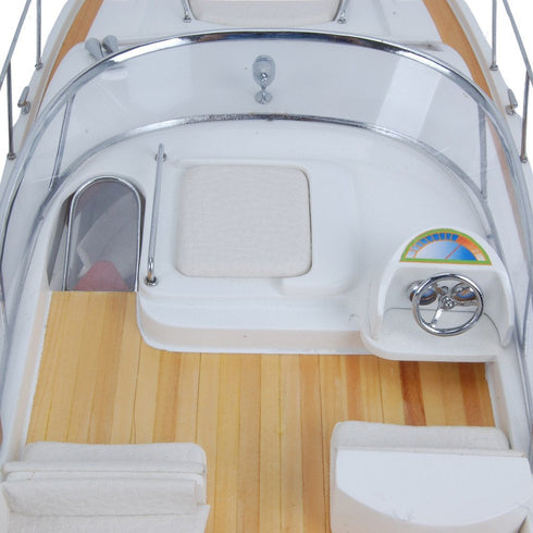 15" Unfinished Wood Hand Painted Model Boat