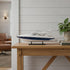 15" Unfinished Wood Hand Painted Model Boat
