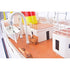 12" Unfinished Wood Hand Painted Model Boat