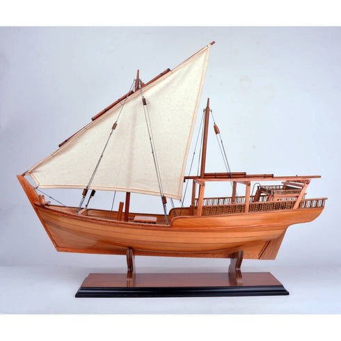 18" Unfinished Wood Hand Painted Model Boat