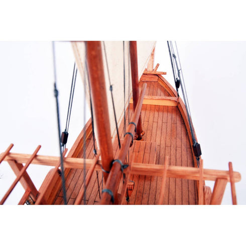 18" Unfinished Wood Hand Painted Model Boat