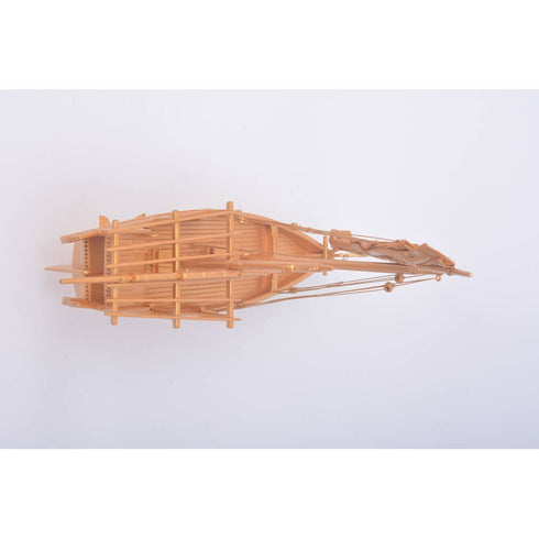 11" Unfinished Wood Hand Painted Model Boat