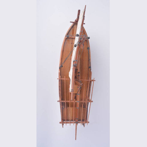 11" Unfinished Wood Hand Painted Model Boat