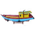 13" Unfinished Wood Hand Painted Model Boat