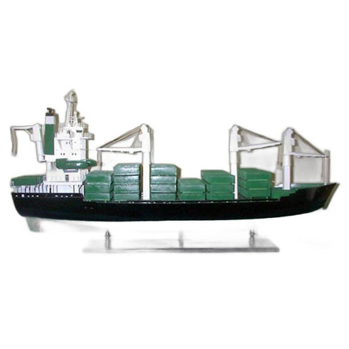 8" Unfinished Wood Hand Painted Model Boat