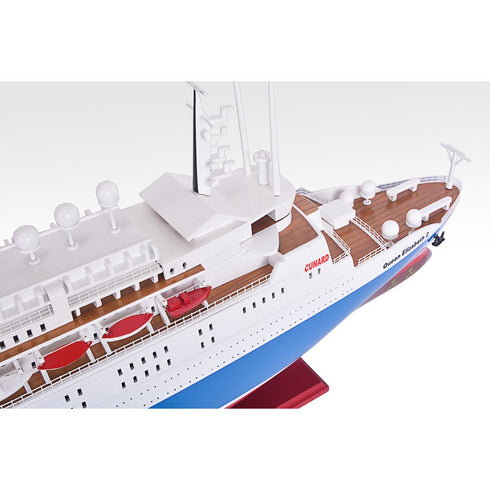 14" Unfinished Wood Hand Painted Model Boat