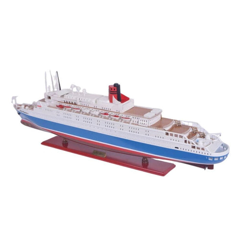 14" Unfinished Wood Hand Painted Model Boat