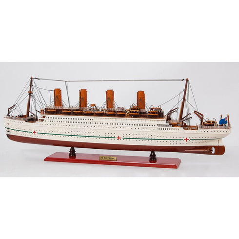 13" Unfinished Wood Hand Painted Model Boat