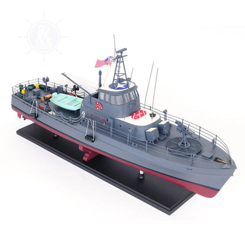 17" Unfinished Wood Hand Painted Model Boat