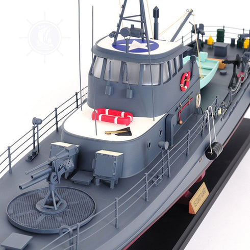 17" Unfinished Wood Hand Painted Model Boat