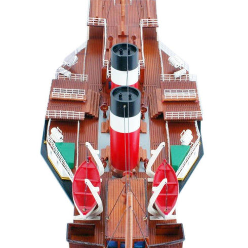 11" Unfinished Wood Hand Painted Model Boat