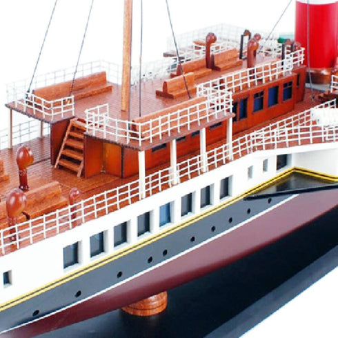 11" Unfinished Wood Hand Painted Model Boat