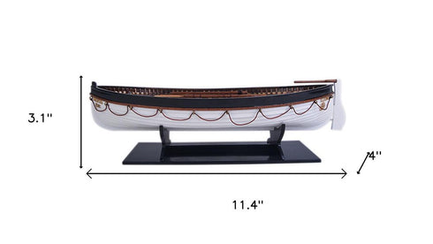 3" Unfinished Wood Hand Painted Model Boat