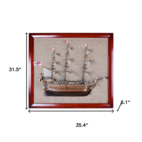 32" Unfinished Wood Hand Painted Model Boat