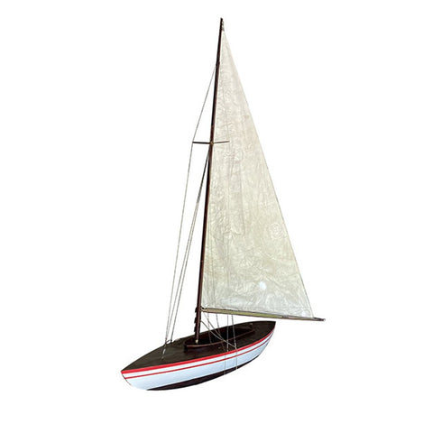 67" Unfinished Wood Hand Painted Model Boat