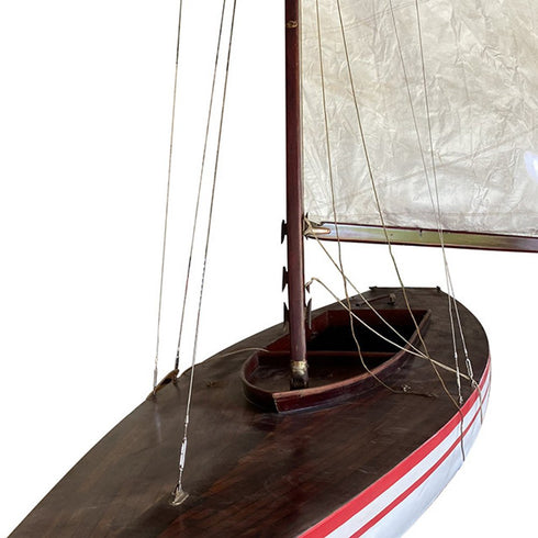 67" Unfinished Wood Hand Painted Model Boat