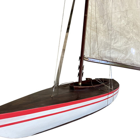 67" Unfinished Wood Hand Painted Model Boat