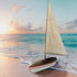 67" Unfinished Wood Hand Painted Model Boat