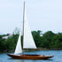 67" Unfinished Wood Hand Painted Model Boat