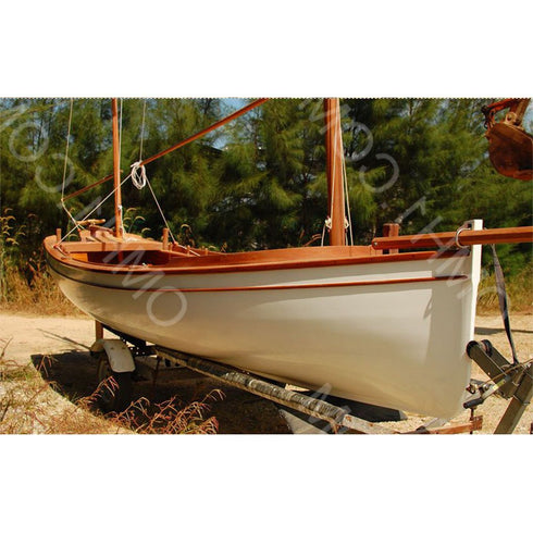 41" Unfinished Wood Hand Painted Model Boat