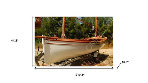 41" Unfinished Wood Hand Painted Model Boat
