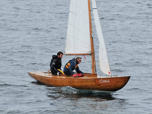 32" Unfinished Wood Hand Painted Model Boat