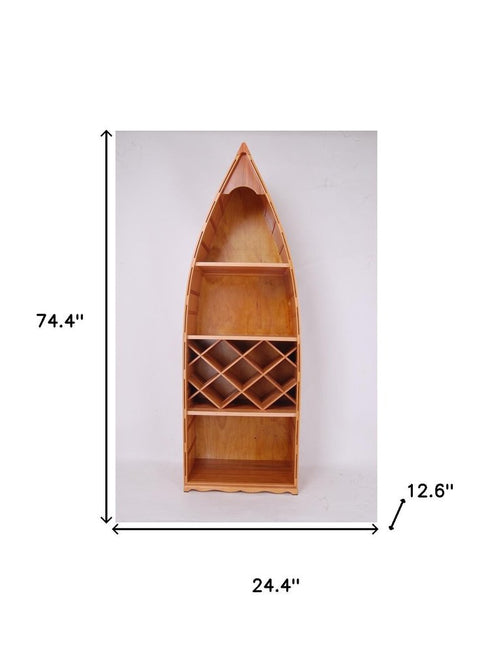 74" Unfinished Wood Hand Painted Model Boat