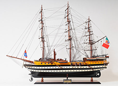 38" Unfinished Wood Hand Painted Boat Model Boat