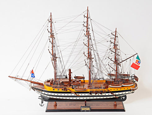 38" Unfinished Wood Hand Painted Boat Model Boat