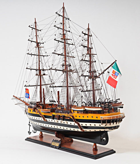 38" Unfinished Wood Hand Painted Boat Model Boat